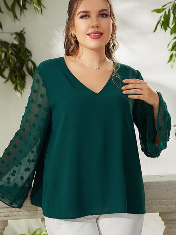 Plus size women's Woven chiffon shirt - Stormyjay