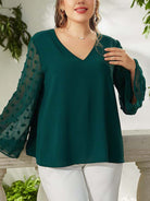 Plus size women's Woven chiffon shirt - Stormyjay