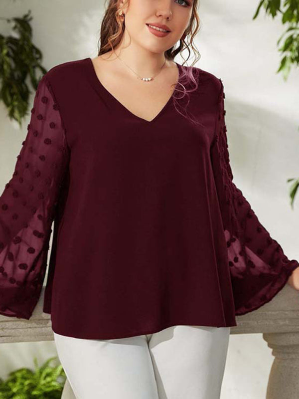 Plus size women's Woven chiffon shirt - Stormyjay