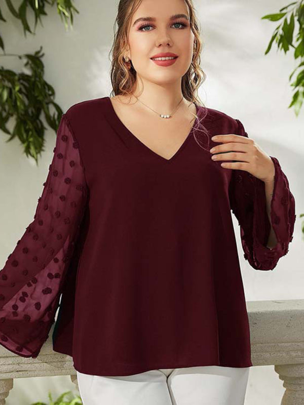 Plus size women's Woven chiffon shirt - Stormyjay