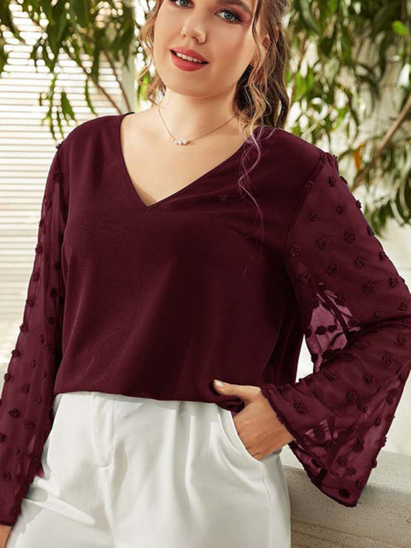 Plus size women's Woven chiffon shirt - Stormyjay