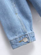 Denim jacket women street trendy loose raw edge cropped jacket - Stormyjay