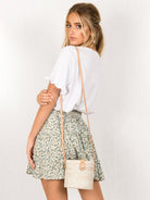 Ladies High Waist Ruffled Floral Printed A-Line Skirt - Stormyjay