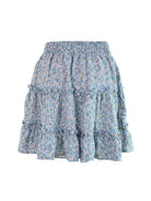 Ladies High Waist Ruffled Floral Printed A-Line Skirt - Stormyjay