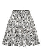 Ladies High Waist Ruffled Floral Printed A-Line Skirt - Stormyjay