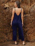 Women's casual suspenders jumpsuit loose simple wide-leg jumpsuit - Stormyjay