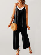 Women's casual suspenders jumpsuit loose simple wide-leg jumpsuit - Stormyjay