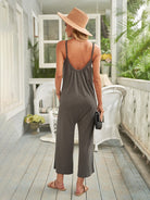 Women's casual suspenders jumpsuit loose simple wide-leg jumpsuit - Stormyjay