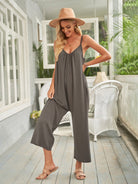 Women's casual suspenders jumpsuit loose simple wide-leg jumpsuit - Stormyjay