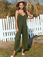 Women's casual suspenders jumpsuit loose simple wide-leg jumpsuit - Stormyjay