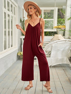 Women's casual suspenders jumpsuit loose simple wide-leg jumpsuit - Stormyjay