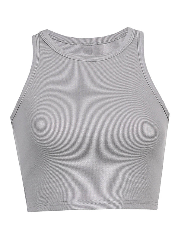 Women's Solid Color Basic Base Layer Stretch Tank Top - Stormyjay