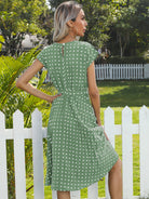 Women's Woven Polka Dot Pleated Midi Dress - Stormyjay