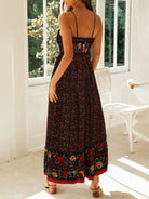 Summer new big swing skirt Bohemian V-neck suspender floral dress - Stormyjay