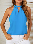 Women's Halter Neck Tie Chiffon Tank Top Sleeveless Top - Stormyjay