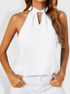 Women's Halter Neck Tie Chiffon Tank Top Sleeveless Top - Stormyjay