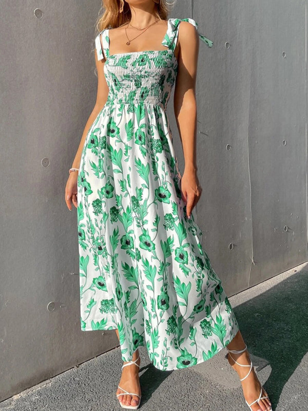 Sexy Slim Dress Sleeveless Sling Print Temperament Women's Long Dress - Stormyjay