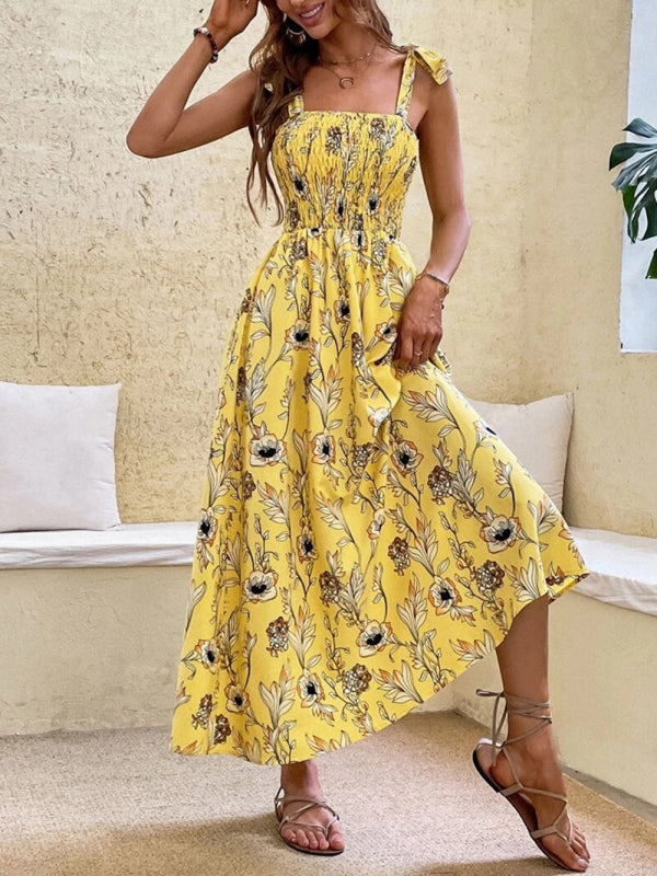 Sexy Slim Dress Sleeveless Sling Print Temperament Women's Long Dress - Stormyjay