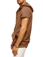 Men's knitted all-match casual hooded short-sleeved T-shirt - Stormyjay