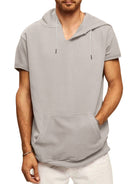 Men's knitted all-match casual hooded short-sleeved T-shirt - Stormyjay