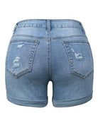 DESTROYED HIGH STRETCH DENIM SHORTS - Stormyjay