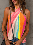 Women's Crossover Halter Sleeveless Top - Stormyjay