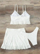 Three-Piece Set: Two-Piece Swimsuit with Stylish Hip Skirt - Stormyjay