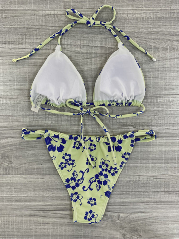 New printed sexy strappy split swimsuit female bikini - Stormyjay