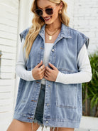 New denim vest vest summer fashion trend denim sleeveless vest - Stormyjay