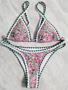 New bikini split swimsuit digital printing crochet split swimsuit - Stormyjay