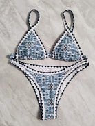 New bikini split swimsuit digital printing crochet split swimsuit - Stormyjay