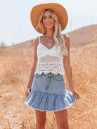 New style washed denim wish pleated skirt for women - Stormyjay