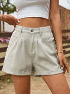 New summer all-match elastic waist design denim shorts casual pants - Stormyjay