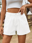 New summer all-match elastic waist design denim shorts casual pants - Stormyjay