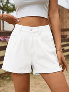 New summer all-match elastic waist design denim shorts casual pants - Stormyjay