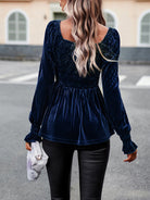 New temperament commuter long-sleeved velvet shirt top - Stormyjay