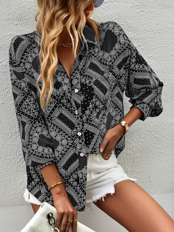 New Four Seasons Casual Print Long Sleeve Shirt - Stormyjay