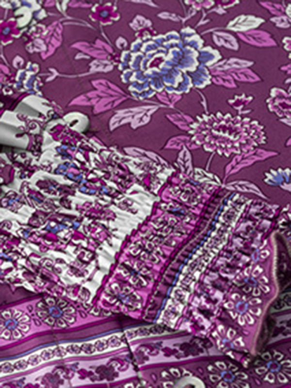 Women's Printed Vacation Casual Long Sleeve Top - Stormyjay