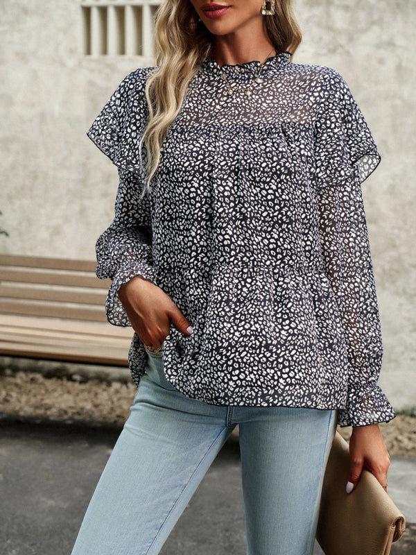 Floral Shirt Feminine Commuter Long Sleeve Top - Stormyjay