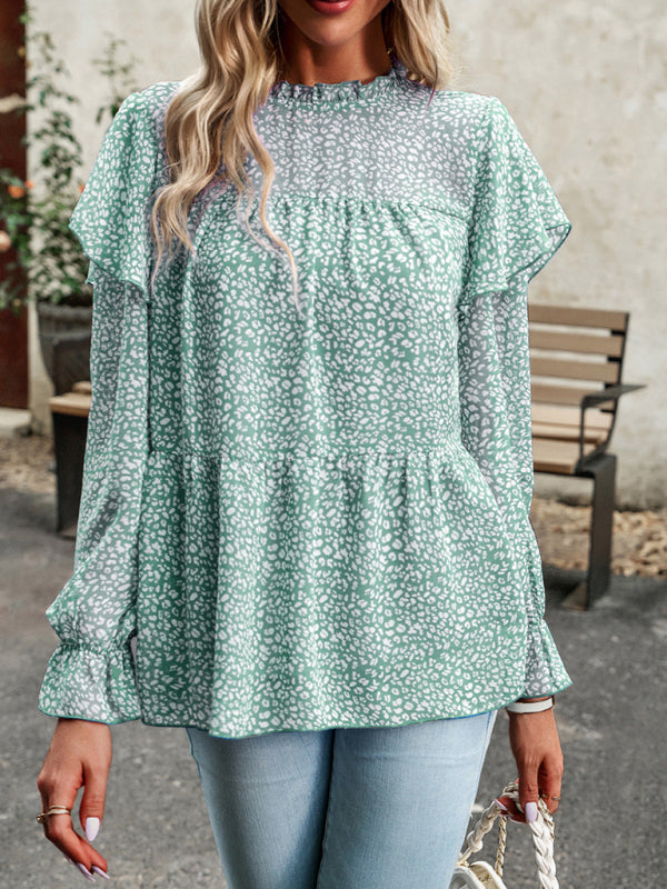 Floral Shirt Feminine Commuter Long Sleeve Top - Stormyjay