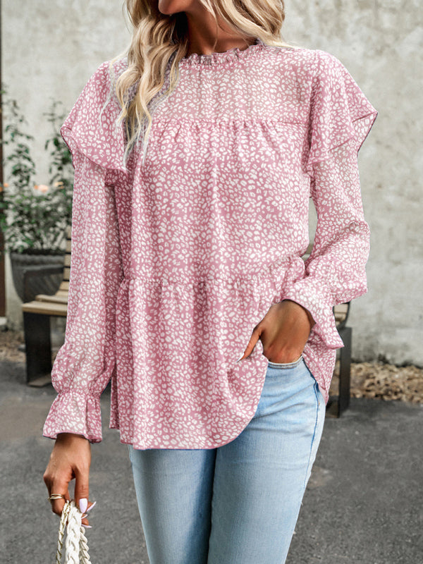 Floral Shirt Feminine Commuter Long Sleeve Top - Stormyjay