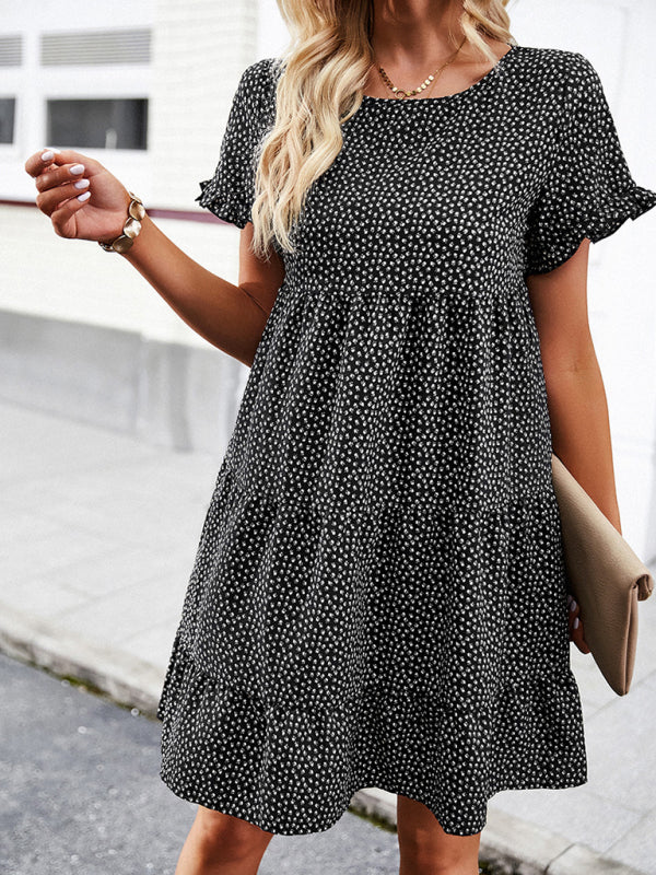 Relaxed Loose Resort Print Layered Dress - Stormyjay