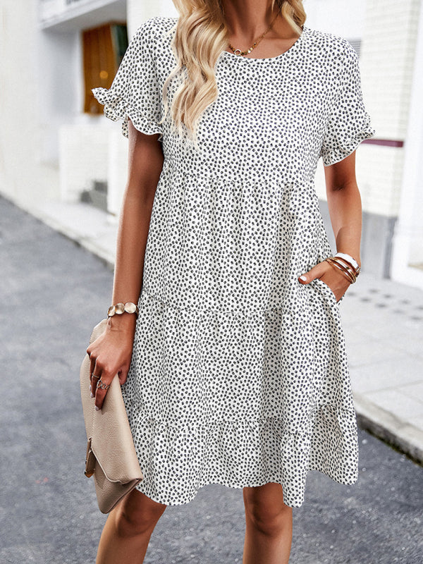 Relaxed Loose Resort Print Layered Dress - Stormyjay
