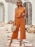 Suit elegant sleeveless top cropped pants ladies two-piece set - Stormyjay