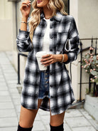 Plaid Shirt Long Tops Versatile Casual Women's Clothing - Stormyjay