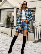 Plaid Shirt Long Tops Versatile Casual Women's Clothing - Stormyjay