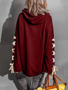 Women's autumn and winter cotton niche design bandage · Oversized hooded pile neck sweater - Stormyjay