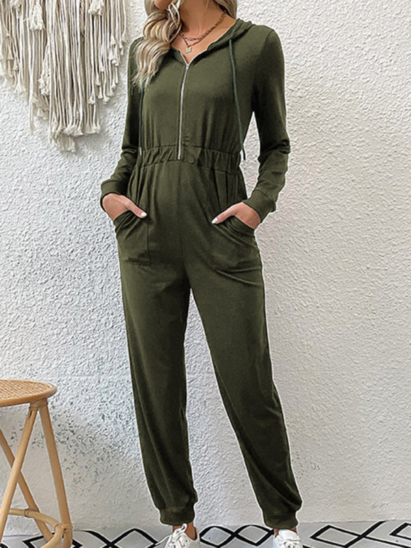 New women's solid color workwear casual jumpsuit - Stormyjay