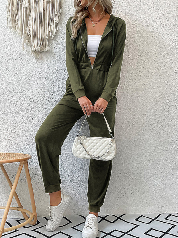 New women's solid color workwear casual jumpsuit - Stormyjay