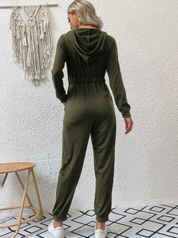 New women's solid color workwear casual jumpsuit - Stormyjay